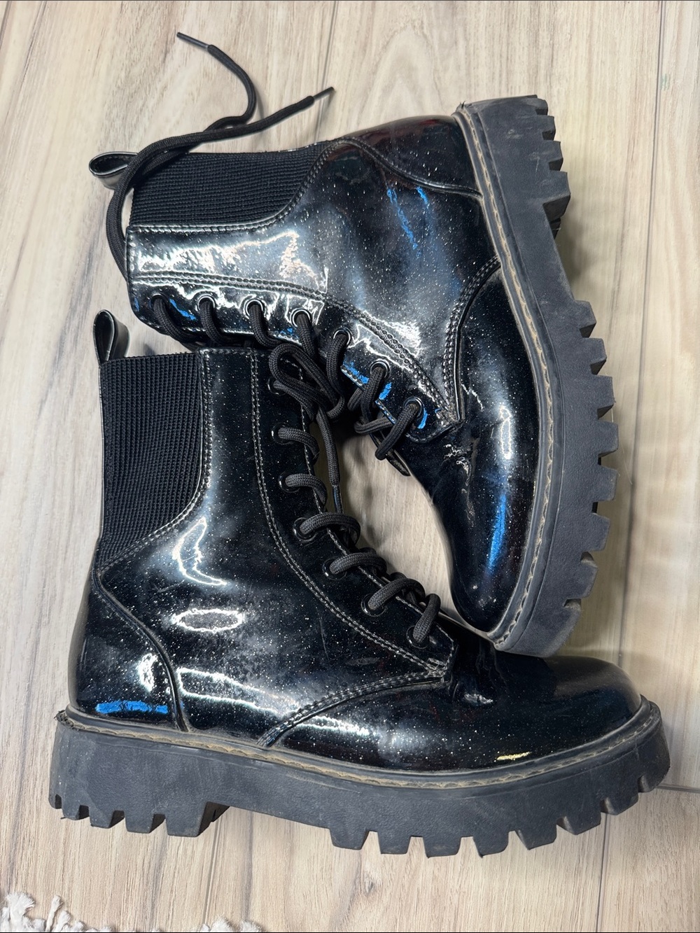 Sparkley combat boots